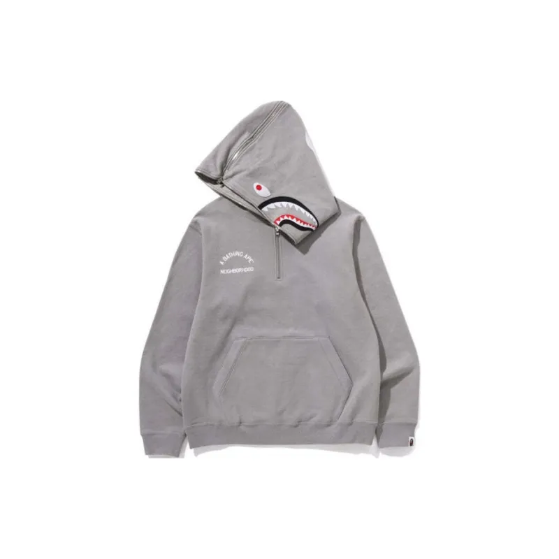 Bape X Neighborhood Two Face Half Zip Pullover Hoodie-10