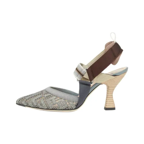 FENDI Colibrì Ff Embroidered High Heeled Slingbacks Pumps