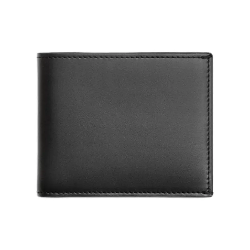 ZARA Cow Leather Wallet Men's Black-0