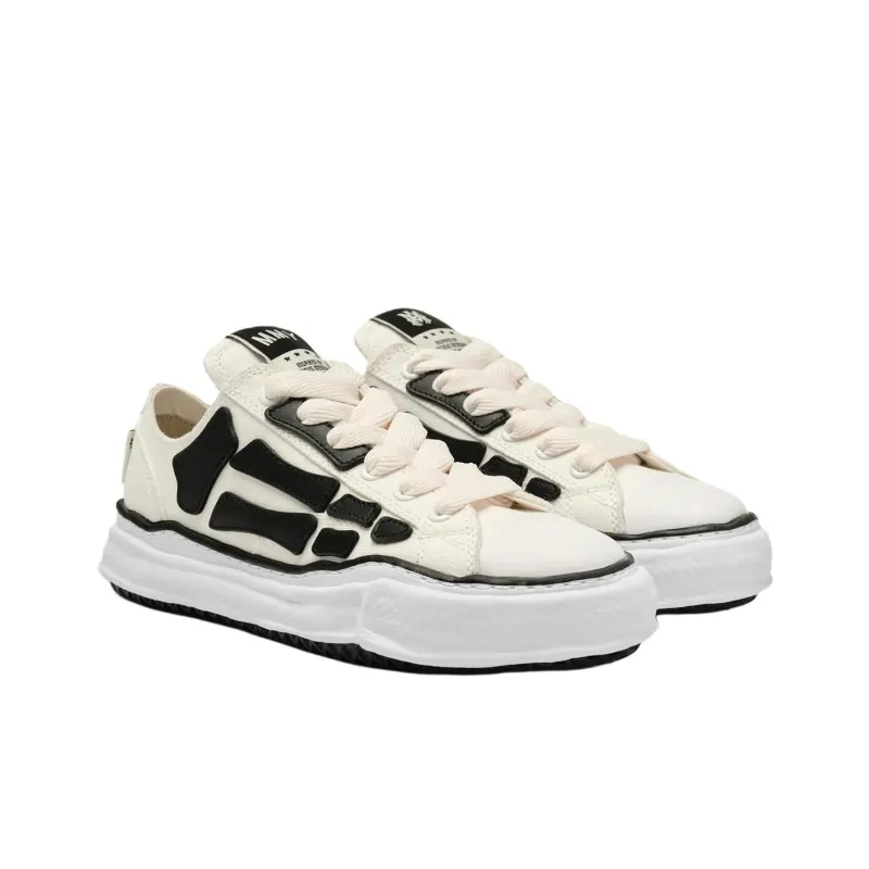 Maison Mihara Yasuhiro x AMIRI Skel Top Low Top Canvas Shoes Men's Beige-2