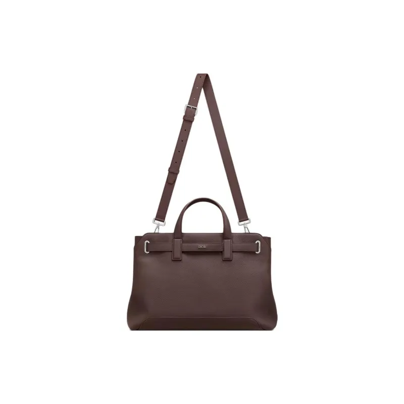 DIOR Calfskin Shoulder Bag Crossbody Bag Handbag Women's Red Brown-1