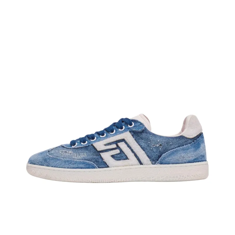 BALMAIN Swan Low-Top Skateboard Shoes Men's Denim Blue-0
