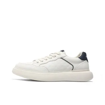 NAVIGARE Small Sailboats Height Increasing Low Top Skateboard Shoes Men's White Blue