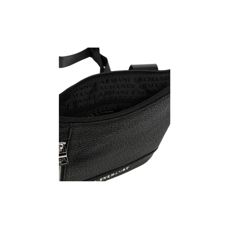 ARMANI EXCHANGEAE Eco Friendly Leather Crossbody Bag, Shoulder Bag Men's Black-3
