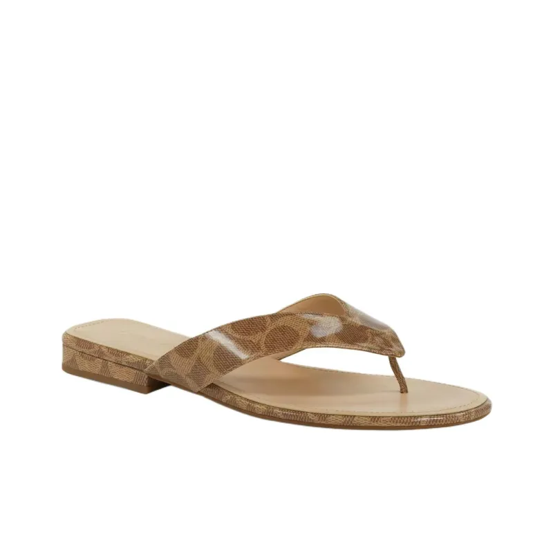 COACH Signature Flip Flops Women's Tan-2