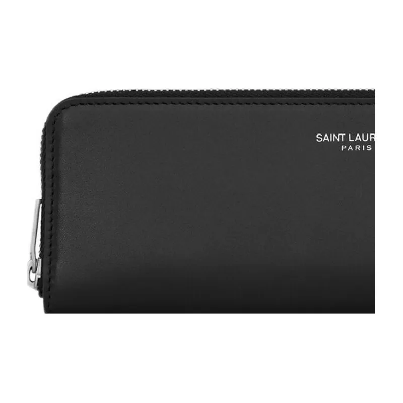 SAINT LAURENT Cow Leather Pen Pouch Storage Bag Men's Black-5