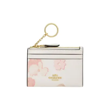 COACH Skinny Id Case Coated Canvas Wallet Mini Unisex White