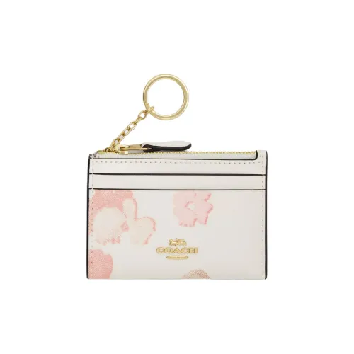COACH Skinny Id Case Coated Canvas Wallet Mini Unisex White