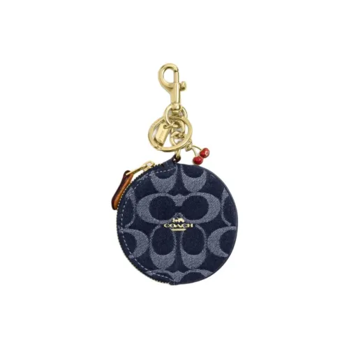 COACH Denim With Leather Bag Accessory Unisex Denim Blue