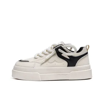 JEANSWEST Classic White Sneakers Low Top Slip Resistant Abrasion Resistant Stylish Skateboarding Shoes Men's