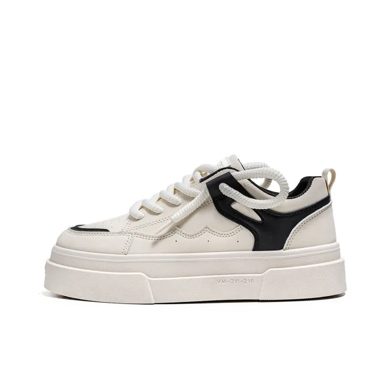 JEANSWEST Classic White Sneakers Low Top Slip Resistant Abrasion Resistant Stylish Skateboarding Shoes Men's-0