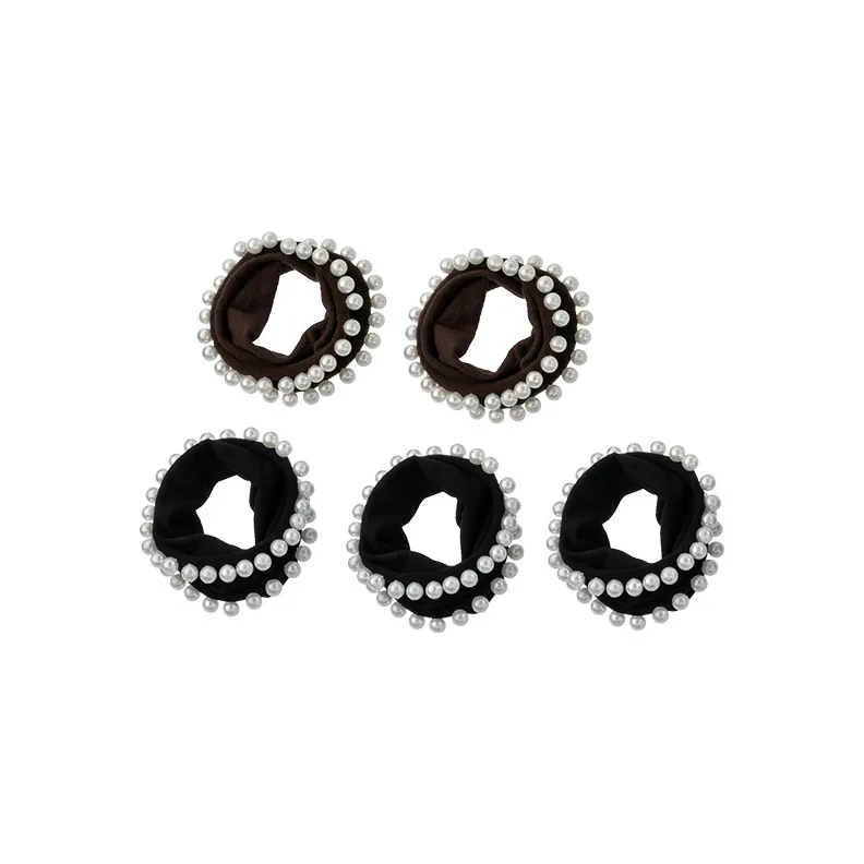 QIMEILA Artificial Pearl Rubber Band Hair Tie Women's-0