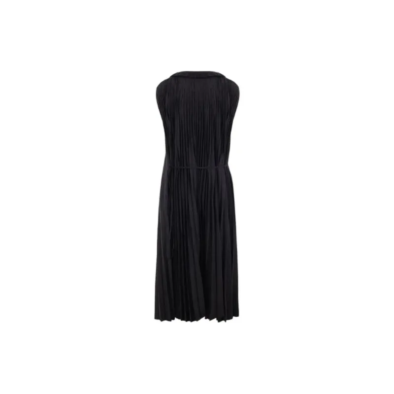 Plan C Plissé effect Asymmetric Midi Dress-1