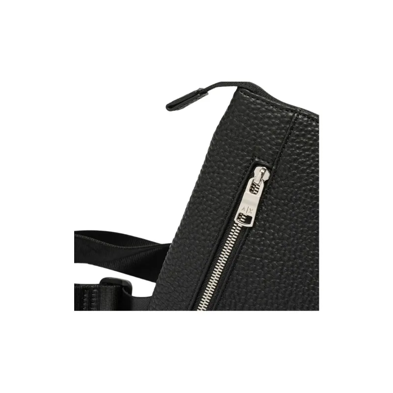 ARMANI EXCHANGEAE Eco Friendly Leather Crossbody Bag, Shoulder Bag Men's Black-4