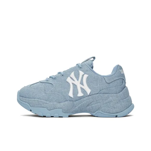 MLB New York Yankees Anti Slip Wear Resistant Low Top Chunky Sneakers Unisex Blue