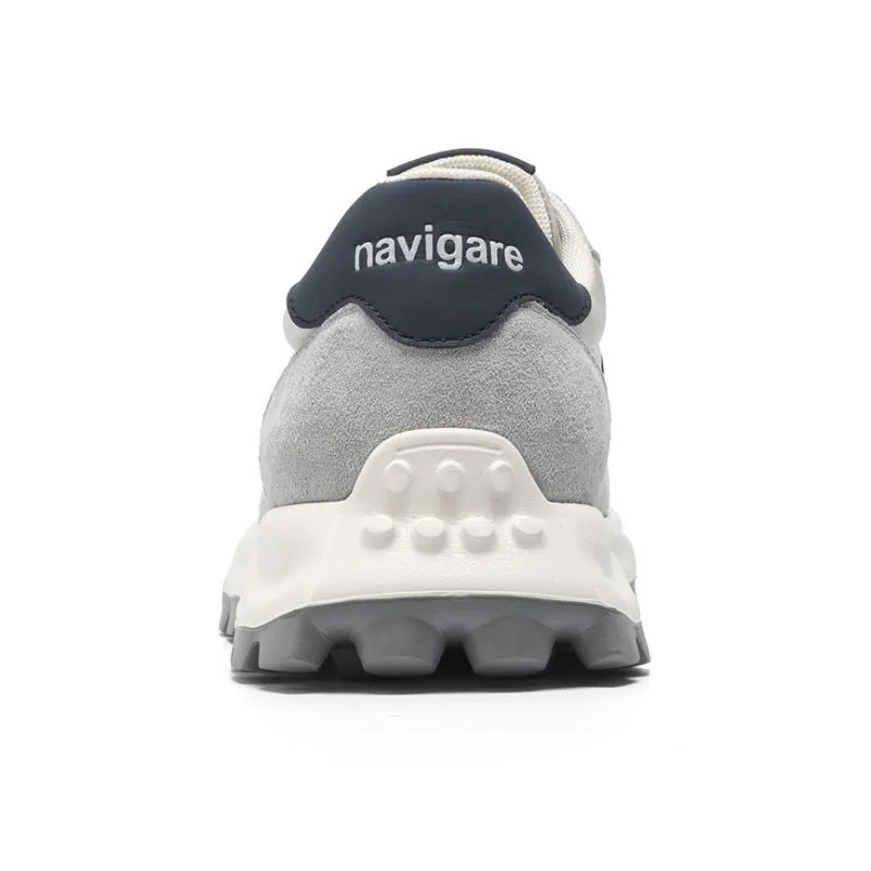 NAVIGARE Small Sailboats Height Increasing Low-Top Casual Shoes Men's Gray Blue-3
