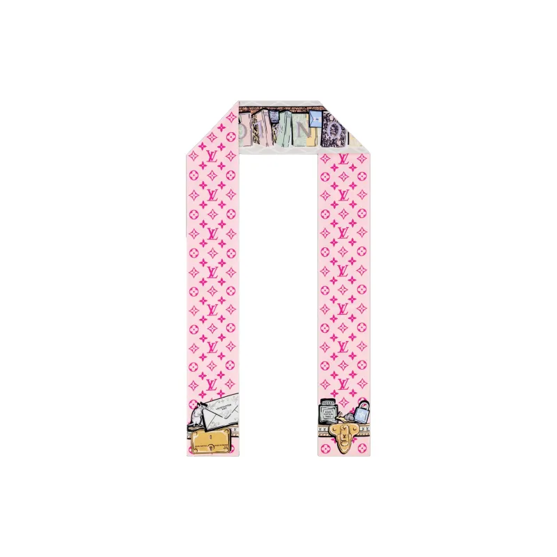 LOUIS VUITTON Silk Scarves Women's Pink-1