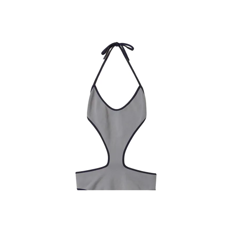 MIU MIU SS25 One-piece Swimsuit Women's Gray Blue-1