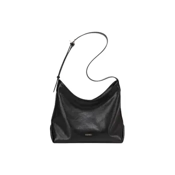 COOGI Cow Leather One Shoulder Portable Crossbody Tote Women's Black/Red Brown