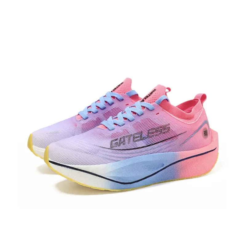 GATELESS Low Top Running Shoes Unisex Fluorescent Cherry Blossom Pink-1