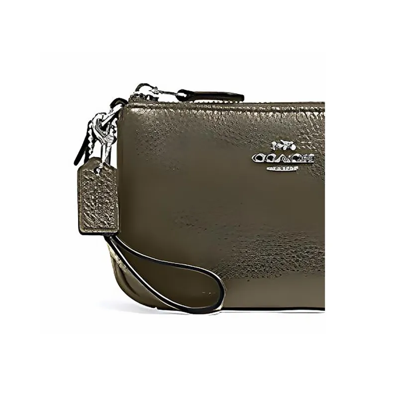 COACH Nolita Leather Zip Closure Mahjong Shoulder Bag Clutch Wallet Small Size Women's Olive Green-4