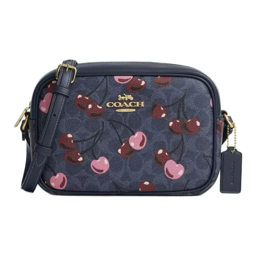 COACH Jamie Coated Canvas Camera Bags Shoulder Bags Small Size Women's Gold Accented Denim Multicolor