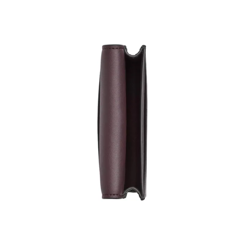 COACH Coated Canvas Card Holder Mini Women's Walnut Wood & Black-1