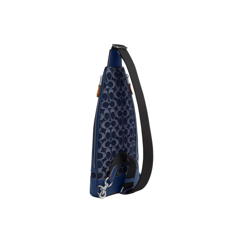 COACH Dominic Denim Sling Bag Men's Dark Blue-1
