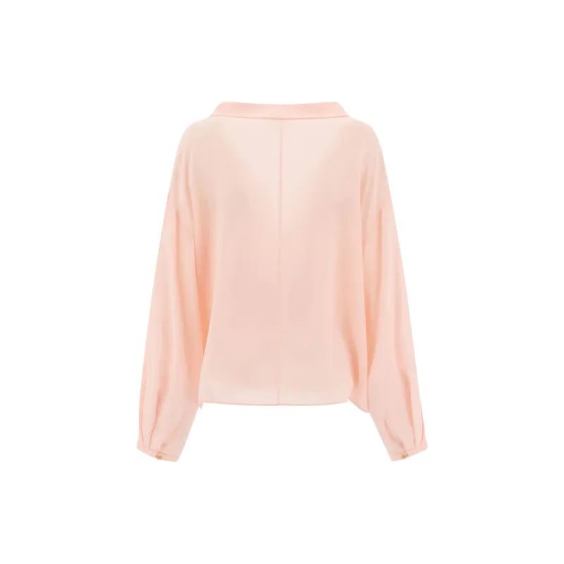 KHAITE Ashton Collared Long Sleeve Top-1