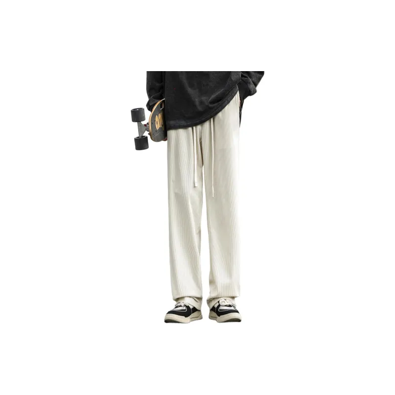 GWAF Classic Basic Solid Color Versatile Minimalist Style Drawstring Lace Up Casual Straight Fit Pants Unisex-19