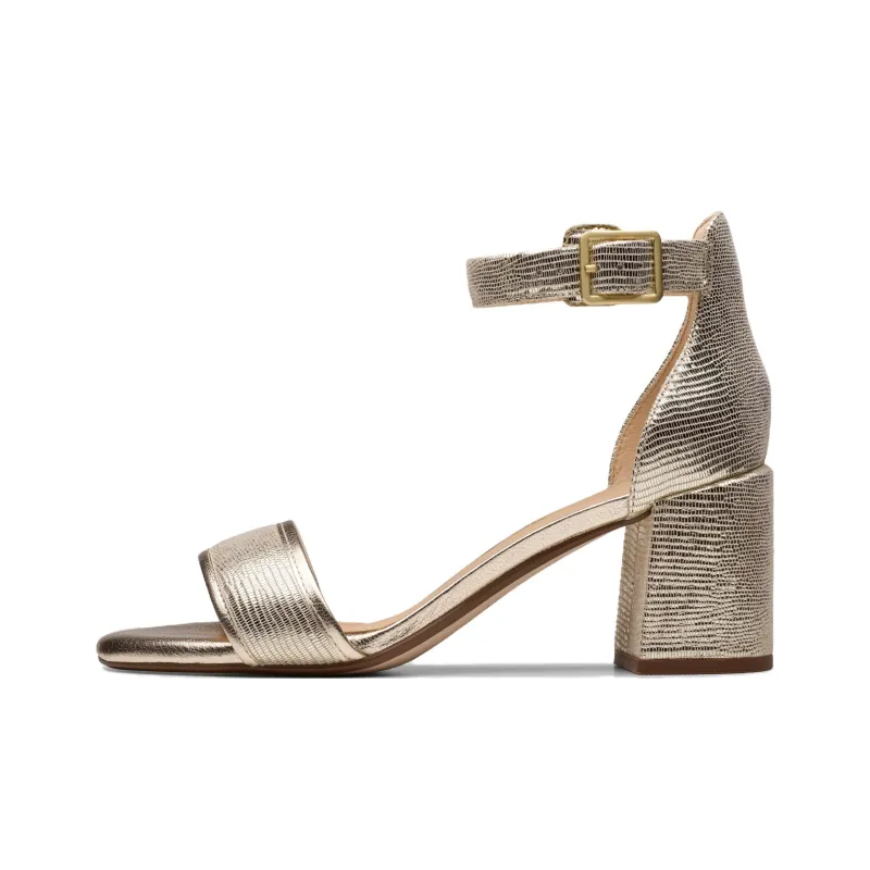 Clarks Ezoria Mae Strap Sandals 7cm Women's Champagne-0