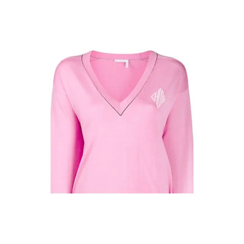 Chloe FW21 Loose Fit Sweater Women's Pink-4