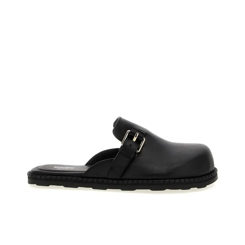 MOSCHINO Buckle Detailed Round Toe Mules-1