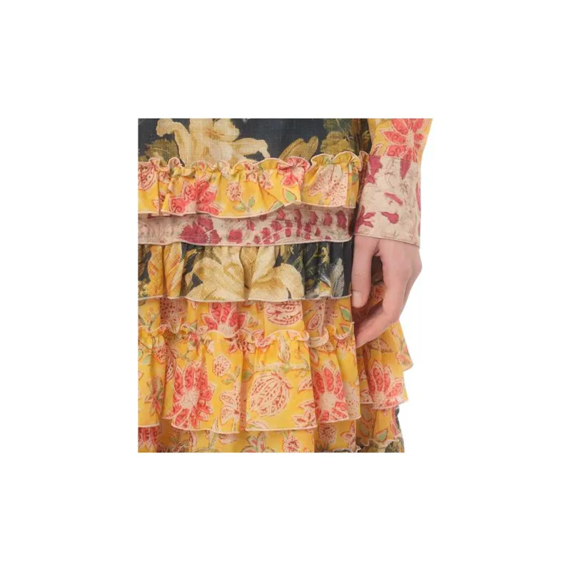 Valentino Floral Printed Ruffled Skirt-4