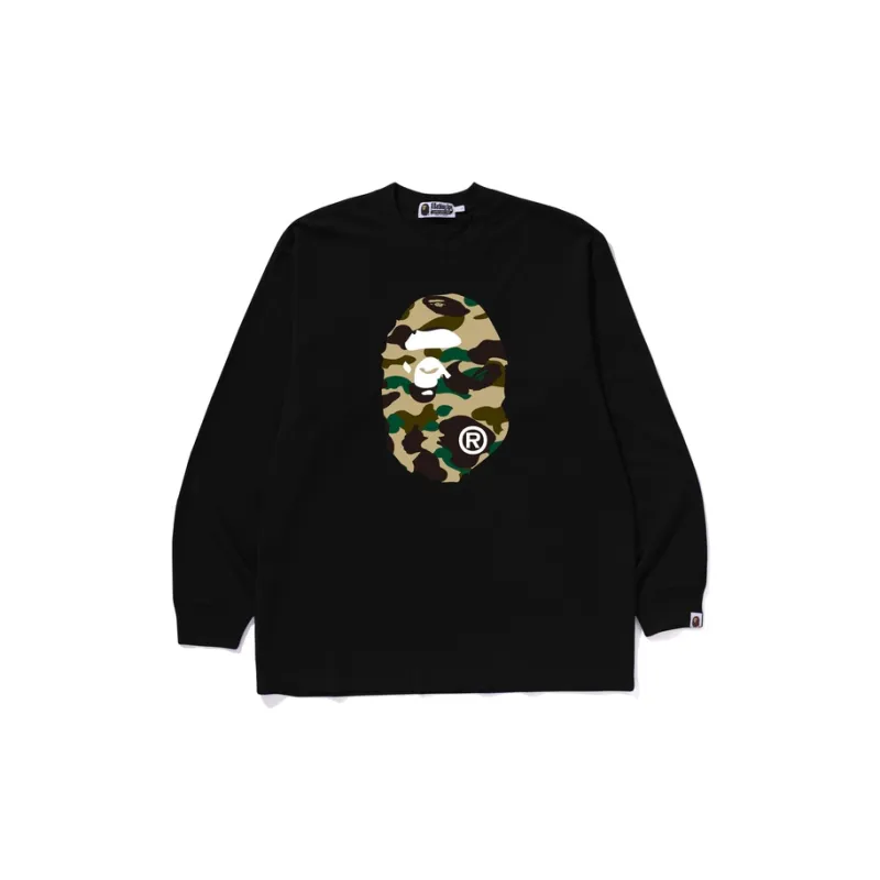 A BATHING APE 1st Camo Ape Head Relaxed Fit Long Sleeve Tee-3