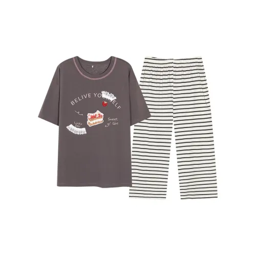 XIAFENYAN Pajama Set Women's Brown