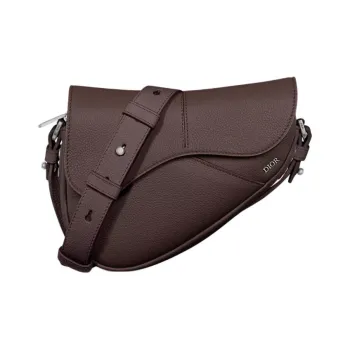 DIOR Saddle Calfskin Saddle Bag, Crossbody Bag, Shoulder Bag Mini Women's Red Brown