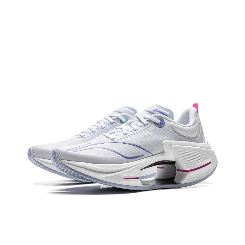 LiNing Shadow 3 ESSENTIAL Cushioning Support Rebound Low Top Casual Running Shoes Women's White Purple-2