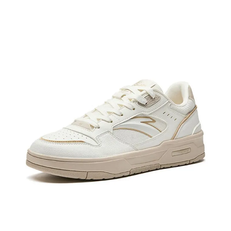 Anta Lieyan1.0 Anti Slip And Wear Resistant Coverage Low Top Skateboard Shoes Men's White Brown-1