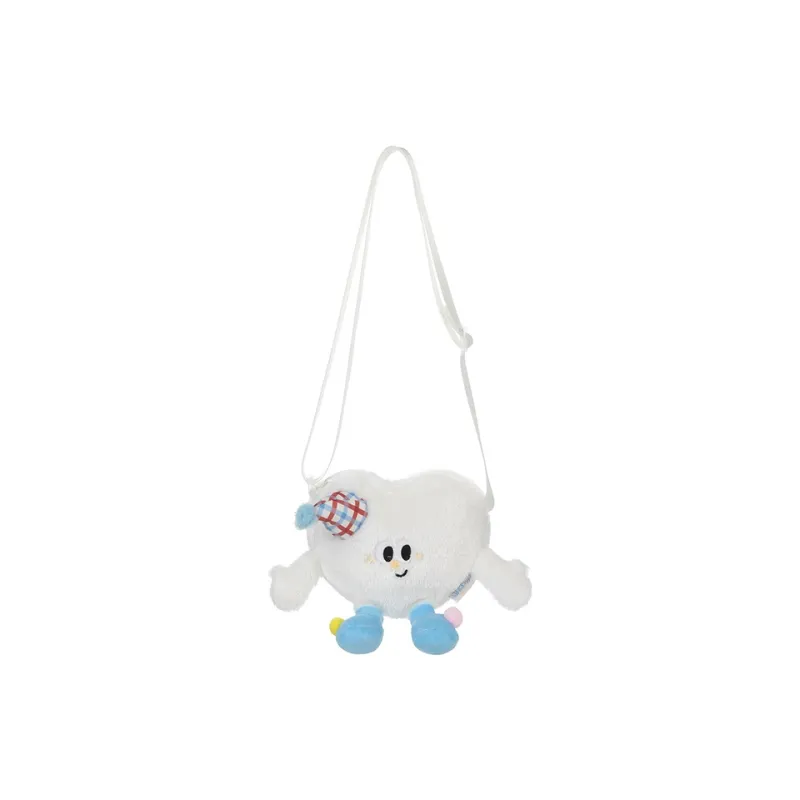 VANWALK Polyester Shoulder Bag, Crossbody Bag Medium Size Women's Heart Pink/Milk White/Raw Chocolate Black-3