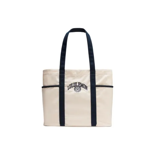 Lululemon Cotton Tote Bag Shopping Bag Handbag Shoulder Bag Unisex Ecru