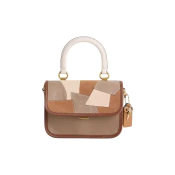 COACH Rogue Gloves Made Of Tanned Leather One Shoulder Handbags Small Size Women's Brass & White Jade