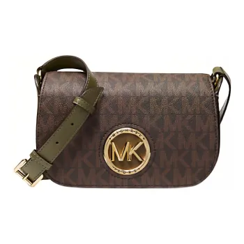 MICHAEL KORS Samira Leather Messenger Bag Shoulder Bag Crossbody Bag Small Size Women's Olive Green