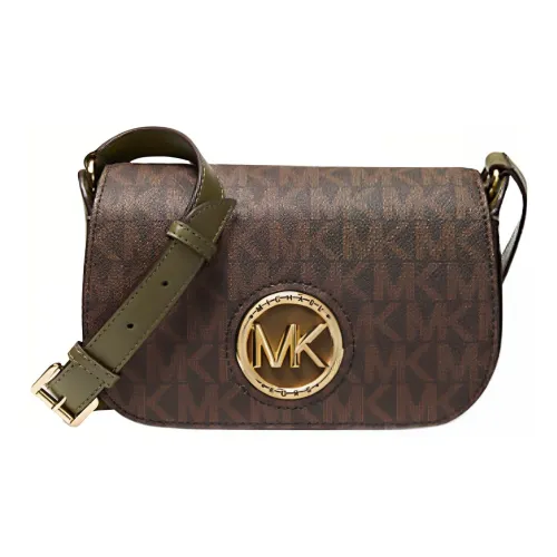MICHAEL KORS Samira Leather Messenger Bag Shoulder Bag Crossbody Bag Small Size Women's Olive Green