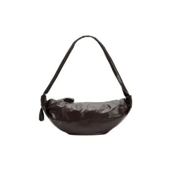 Lemaire Croissant Series Cow Leather Croissant Bag Crossbody Bag Shoulder Bag Medium Size Women's Dark Chocolate