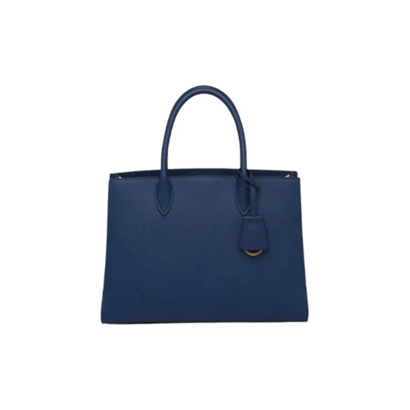 PRADA Saffiano Leather Shoulder Bag Crossbody Bag Large Size Women's Bright Blue-2
