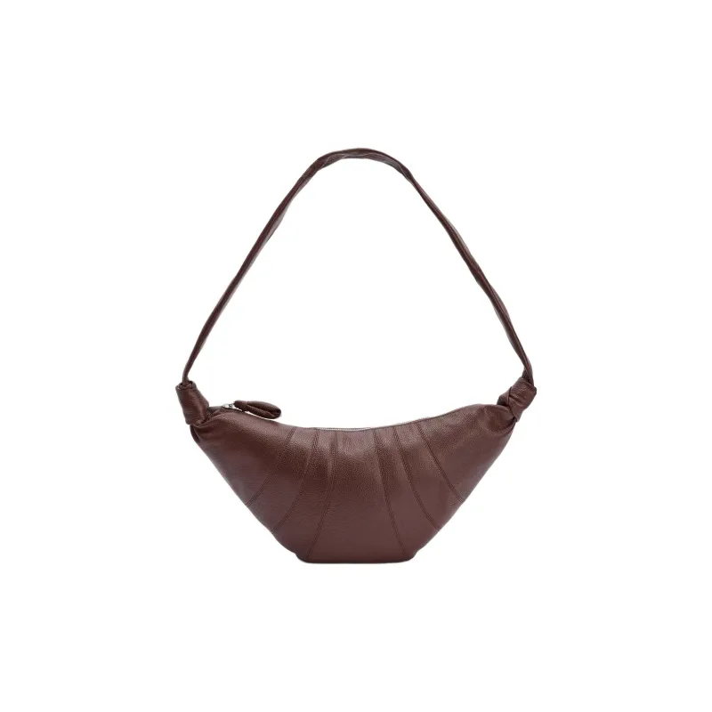 Lemaire Croissant Series Leather Croissant Bag Crossbody Bag Shoulder Bag Medium Size Unisex Roasted Mountain Walnut-0