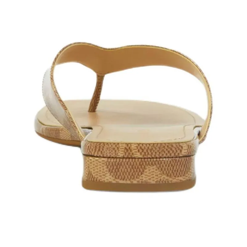 COACH Signature Flip Flops Women's Tan-4