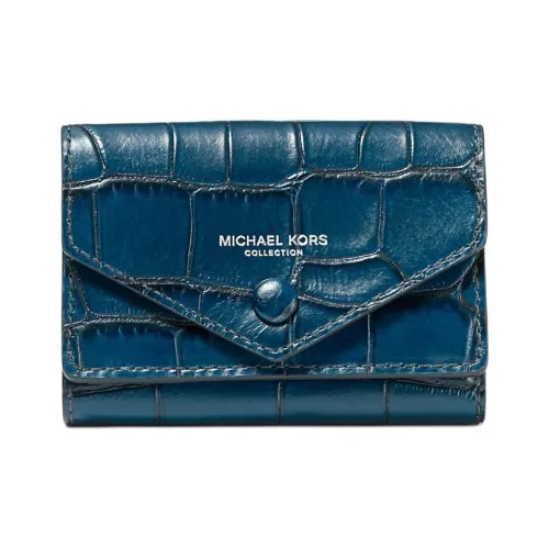 MICHAEL KORS Crocodile Embossed Leather Small Pocket Wallet