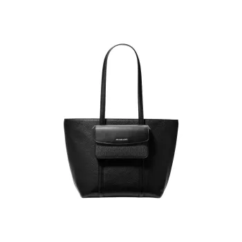 MICHAEL KORS Jet Set Leather Tote Bag, Shopping Bag, Handbag, Shoulder Bag Large Size Women's Black